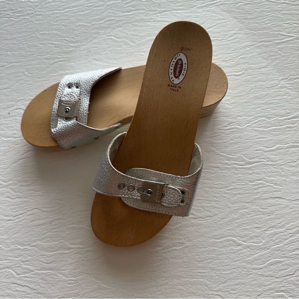 Dr. Scholl's Silver Women's Mules